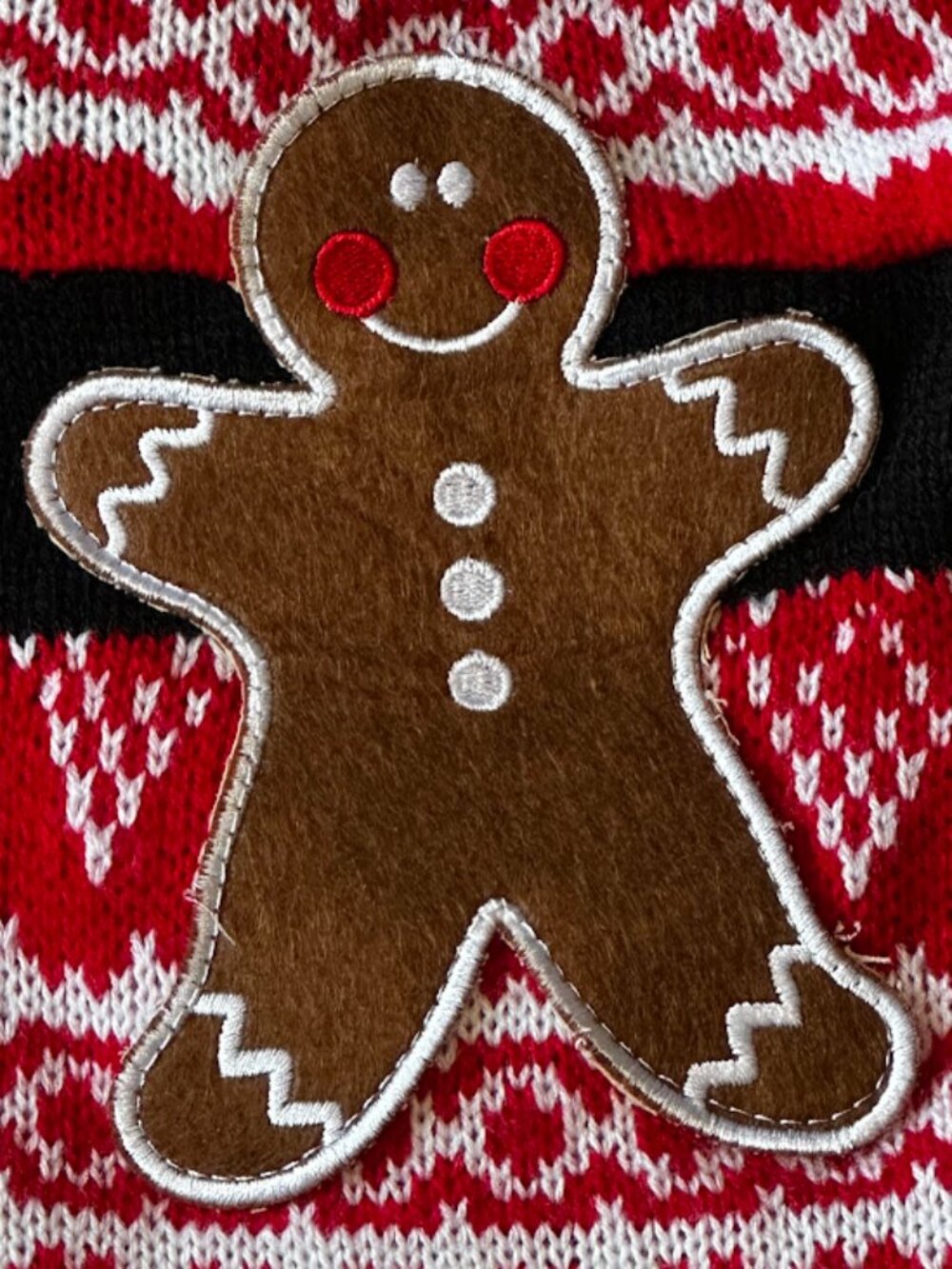 Born Famous Women's Ugly Christmas Fair Isle Knit Jumpsuit. XL. - Picture 2 of 8